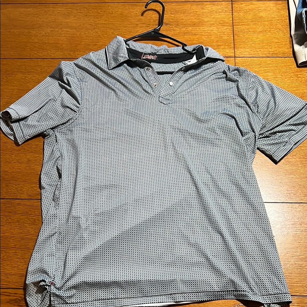 Men's Black and White Polo Shirt